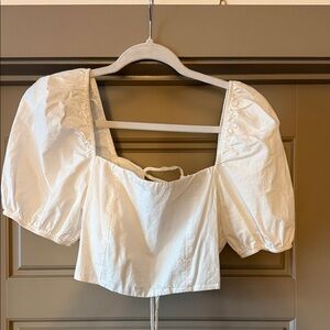 Elegant White Puff Sleeve Top